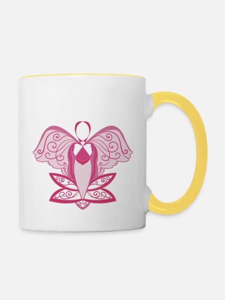 Liebe zu Gott - Tasse zweifarbig - Weiß/Gelb