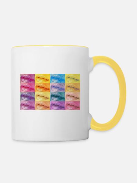 Lips 16er - Tasse zweifarbig - Weiß/Gelb