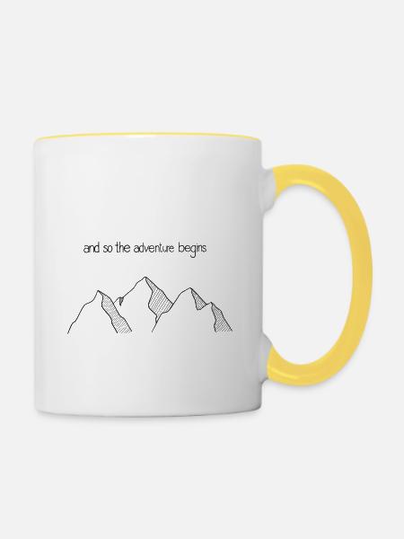 Adventure - Tasse zweifarbig - Weiß/Gelb