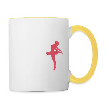 Essen, Schlafen, Tanzen, Wiederholen: Das Leben einer Tänzerin - Tasse zweifarbig - Weiß/Gelb - Rechts