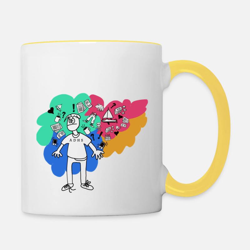 ADHD Mindset 1 - Contrasting Mug - white/yellow