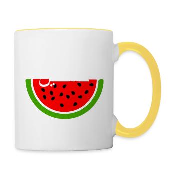 Pastèque de Palestine فلسطين - Mug contrasté - blanc/jaune - Droite