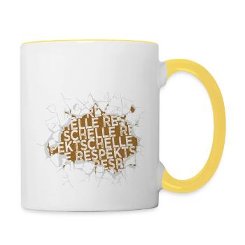 geek spruch bday witzig zitat - Tasse zweifarbig - Weiß/Gelb - Rechts
