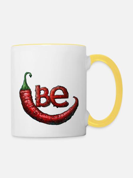 be Chilli - Tasse zweifarbig - Weiß/Gelb