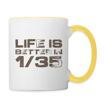 Scale Model 1 35 Military Hobbyist Plastic Tank - Contrasting Mug - white/yellow - Right