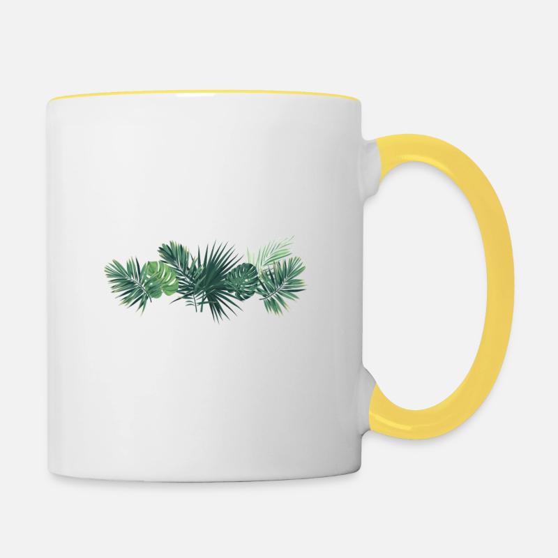 Fleur - Mug contrasté - blanc/jaune
