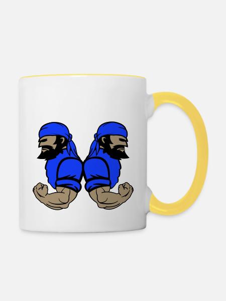 piraten - Tasse zweifarbig - Weiß/Gelb