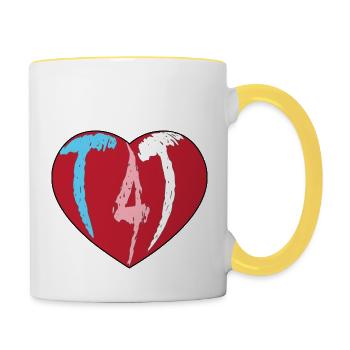 T4T Heart - Contrasting Mug - white/yellow - Right