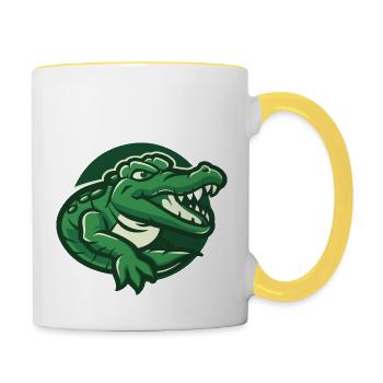 Hans le crocodile - Mug contrasté - blanc/jaune - Droite