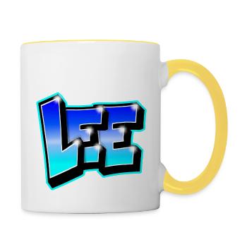 Graffiti name LEE by Max le Tagueur - Contrasting Mug - white/yellow - Right