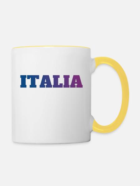 Italia - Tasse zweifarbig - Weiß/Gelb