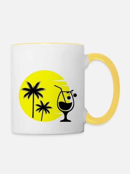 cocktail sunset - Tasse zweifarbig - Weiß/Gelb