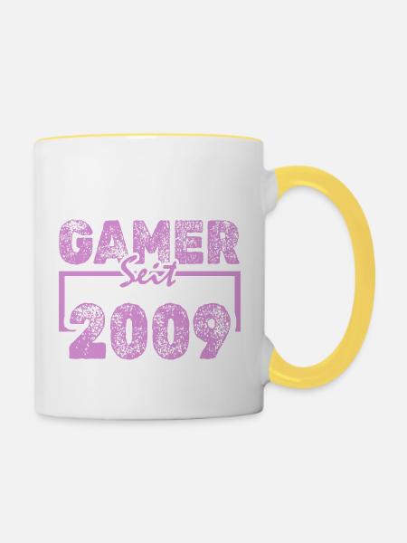 Daddeln 2009 - Tasse zweifarbig - Weiß/Gelb