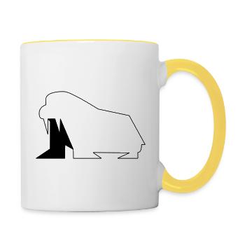 Walrus 02 - Tasse zweifarbig - Weiß/Gelb - Rechts