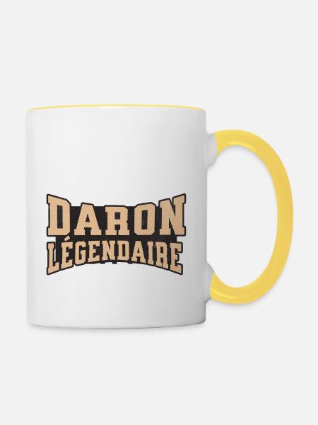 "Legendärer Daron: Säule der Familie" - Tasse zweifarbig - Weiß/Gelb