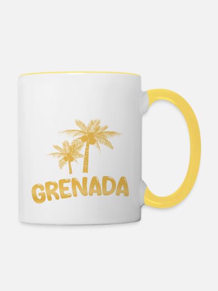 Grenada als Grenada - Tasse zweifarbig - Weiß/Gelb