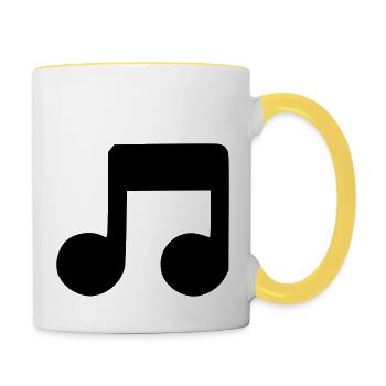 Musical note - Contrasting Mug - white/yellow - Right