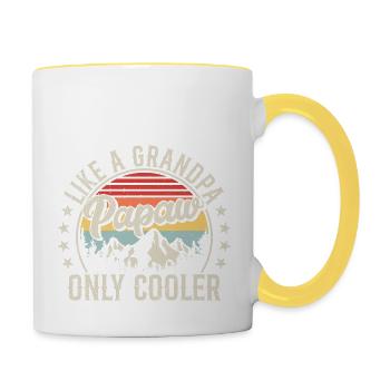 Like A Grandpa Papaw Only Cooler Retro Fathers Day - Contrasting Mug - white/yellow - Right