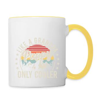 Like A Grandpa Pappy Only Cooler Retro Fathers Day - Contrasting Mug - white/yellow - Right