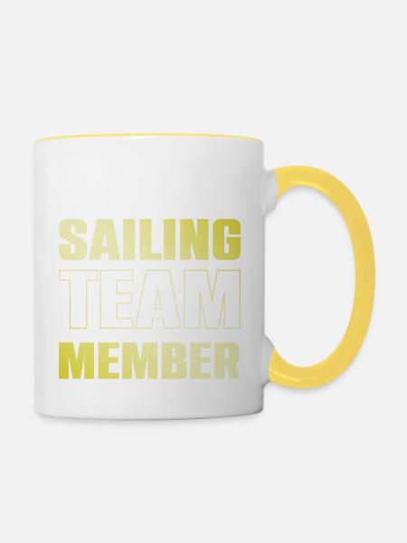 Sailing Team - Tasse zweifarbig - Weiß/Gelb