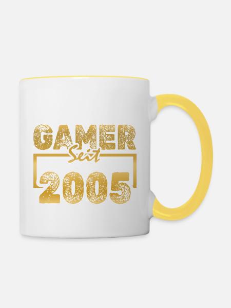2005 - Tasse zweifarbig - Weiß/Gelb