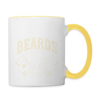 Bärte Babes und BBQ - Tasse zweifarbig - Weiß/Gelb - Rechts