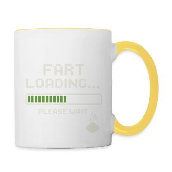 Fart Loading Bitte warten - Tasse zweifarbig - Weiß/Gelb - Rechts