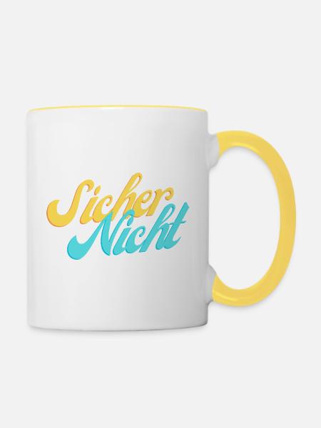 Sicher Nicht. - Tasse zweifarbig - Weiß/Gelb