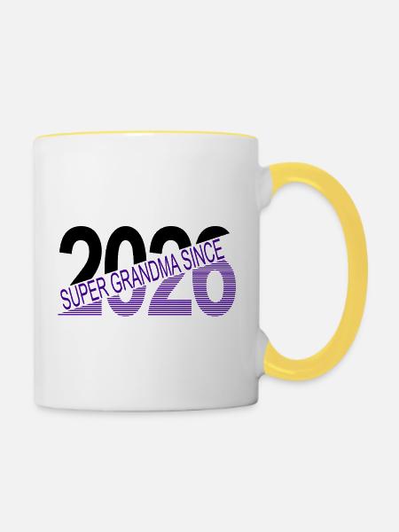 Super_grandma_since_2026 - Tasse zweifarbig - Weiß/Gelb