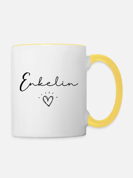 Enkelin - Tasse zweifarbig - Weiß/Gelb
