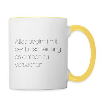 Motivational saying - Contrasting Mug - white/yellow - Right