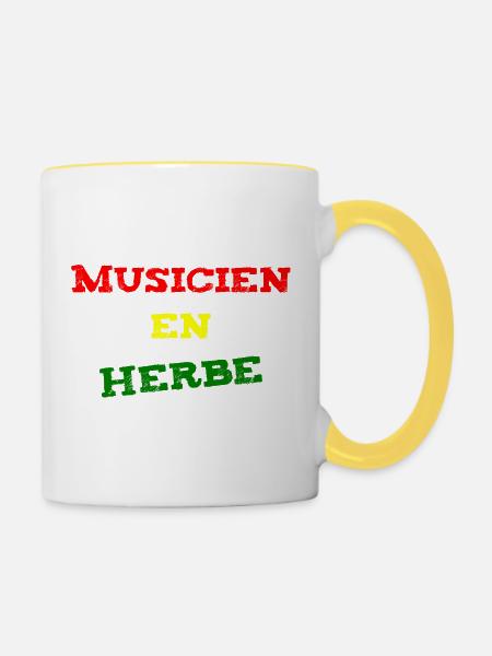 ANGEHENDER MUSIKER! (Reggae, Ska, Dub) - Tasse zweifarbig - Weiß/Gelb