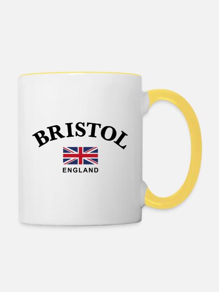 Bristol, England - Tasse zweifarbig - Weiß/Gelb