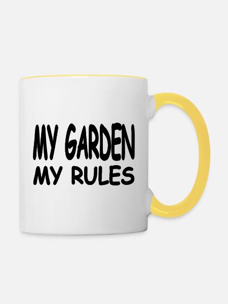 Garten - Tasse zweifarbig - Weiß/Gelb