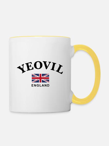 Yeovil, England - Tasse zweifarbig - Weiß/Gelb