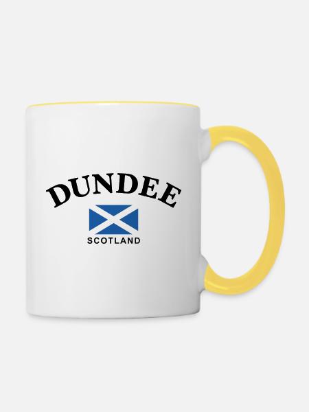 Dundee, Schottland - Tasse zweifarbig - Weiß/Gelb
