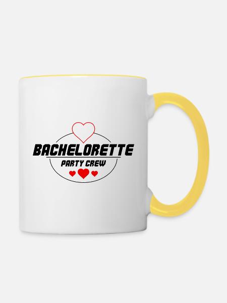 Bachelorette Party Crew - Tasse zweifarbig - Weiß/Gelb