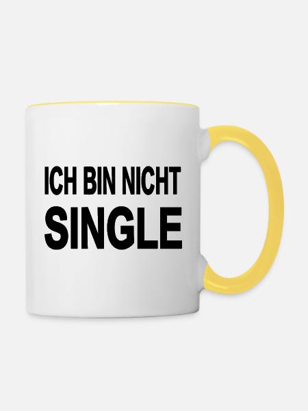 Single - Tasse zweifarbig - Weiß/Gelb
