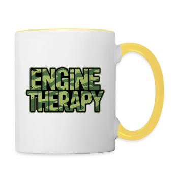 Mode de vie de réglage de la thérapie du moteur Camouflage - Mug contrasté - blanc/jaune - Droite