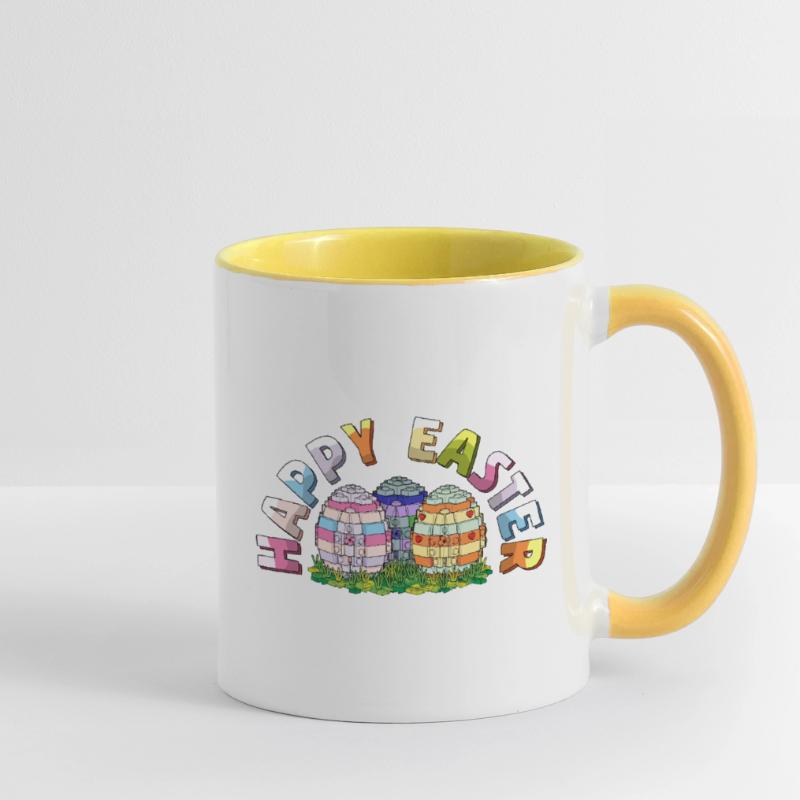 Happy Easter Brick Builder Easter Eggs Bricks Contrasting Mug