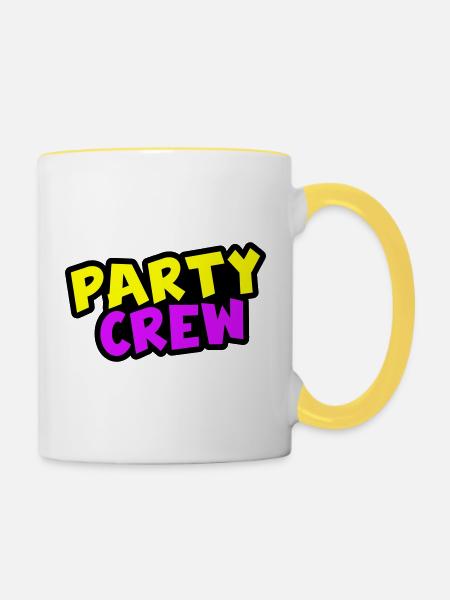 Party Crew - Tasse zweifarbig - Weiß/Gelb