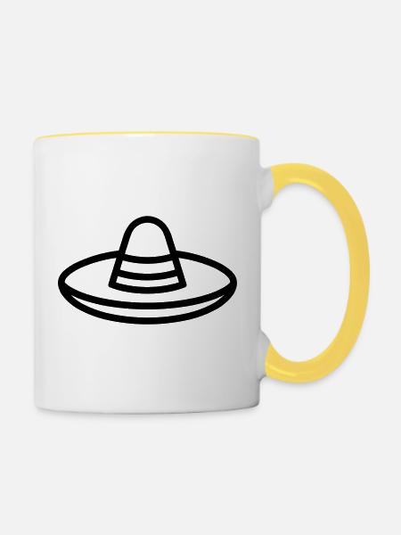 Sombrero - Tasse zweifarbig - Weiß/Gelb