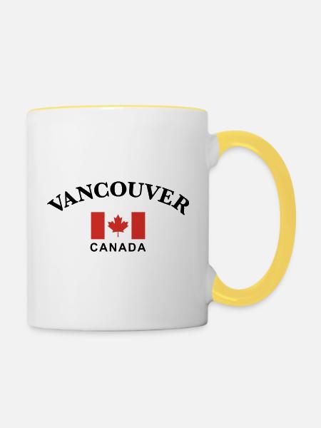 Vancouver, Kanada - Tasse zweifarbig - Weiß/Gelb