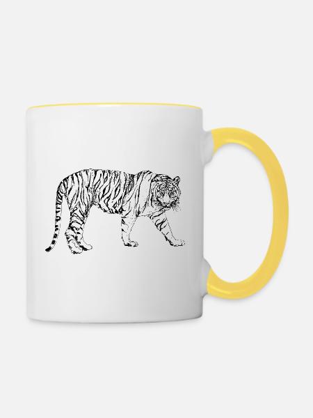 TIGER - Tasse zweifarbig - Weiß/Gelb