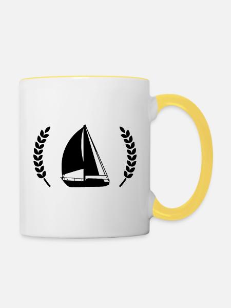 Sail - Tasse zweifarbig - Weiß/Gelb