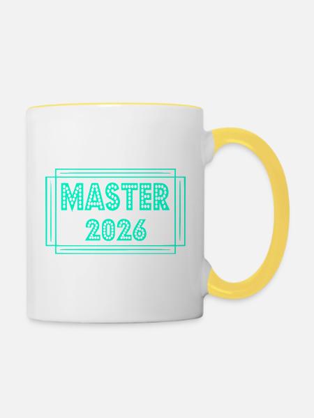 Studium Abschluss 2026 Master - Tasse zweifarbig - Weiß/Gelb