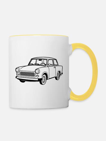 Trabi 601 Coupé - Tasse zweifarbig - Weiß/Gelb