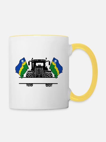 Flevoland_Tractor_Custom_Edition - Tasse zweifarbig - Weiß/Gelb