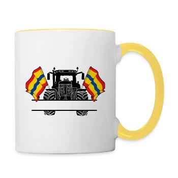 Overijssel_Tractor_Custom_Edition - Mug contrasté - blanc/jaune - Droite