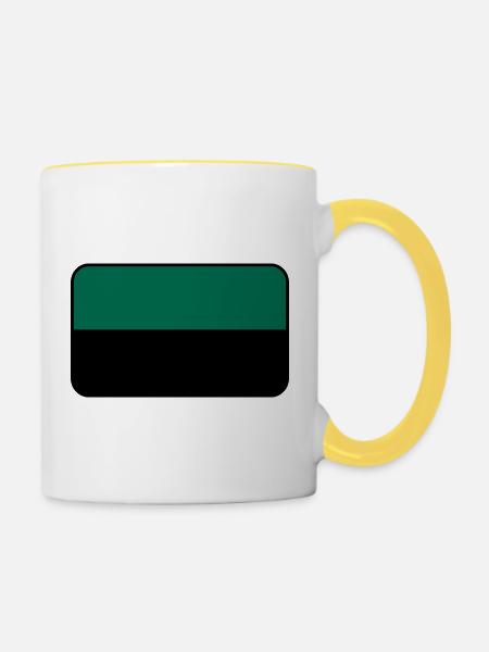 Texel-Flaggenlogo – Inselkleidung - Tasse zweifarbig - Weiß/Gelb
